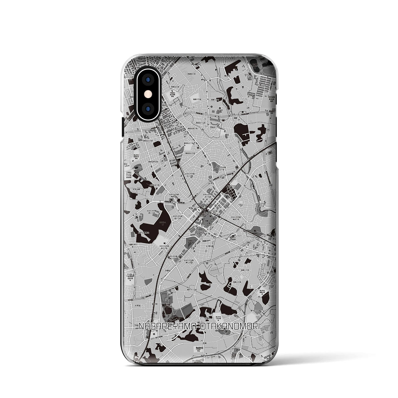 【流山おおたかの森(千葉県)】地図柄iPhoneケース(クリアタイプ)