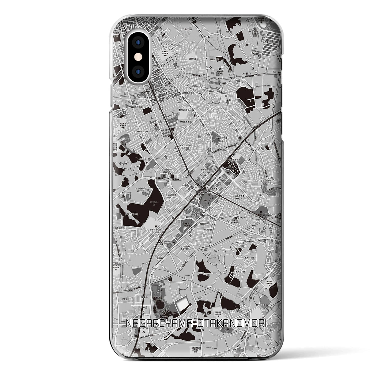 【流山おおたかの森(千葉県)】地図柄iPhoneケース(クリアタイプ)