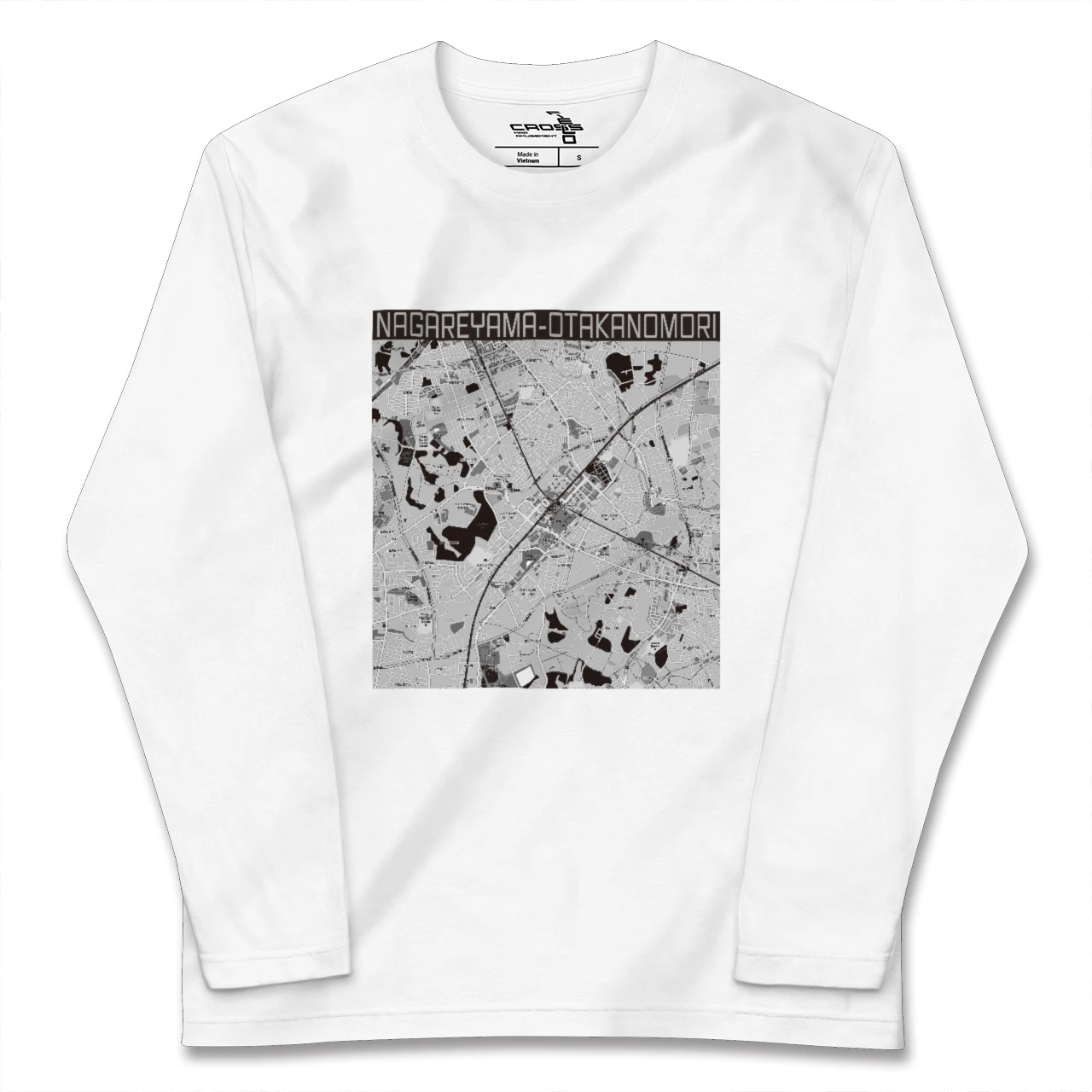 【流山おおたかの森(千葉県)】地図柄ロングスリーブTシャツ