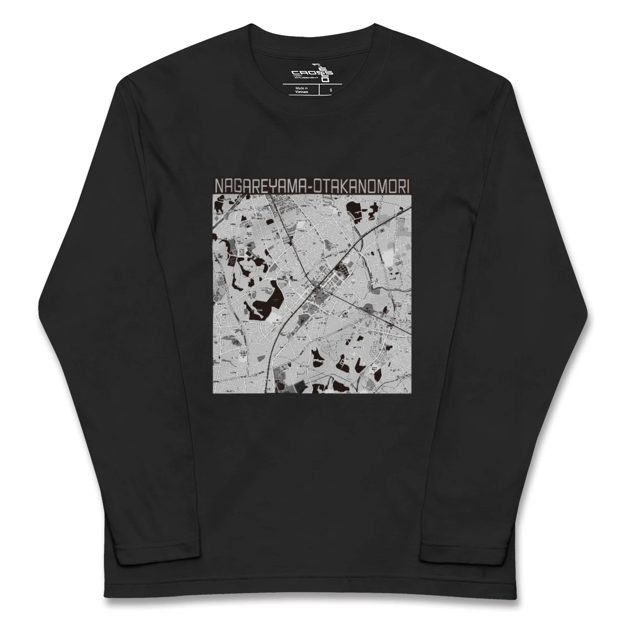 【流山おおたかの森(千葉県)】地図柄ロングスリーブTシャツ