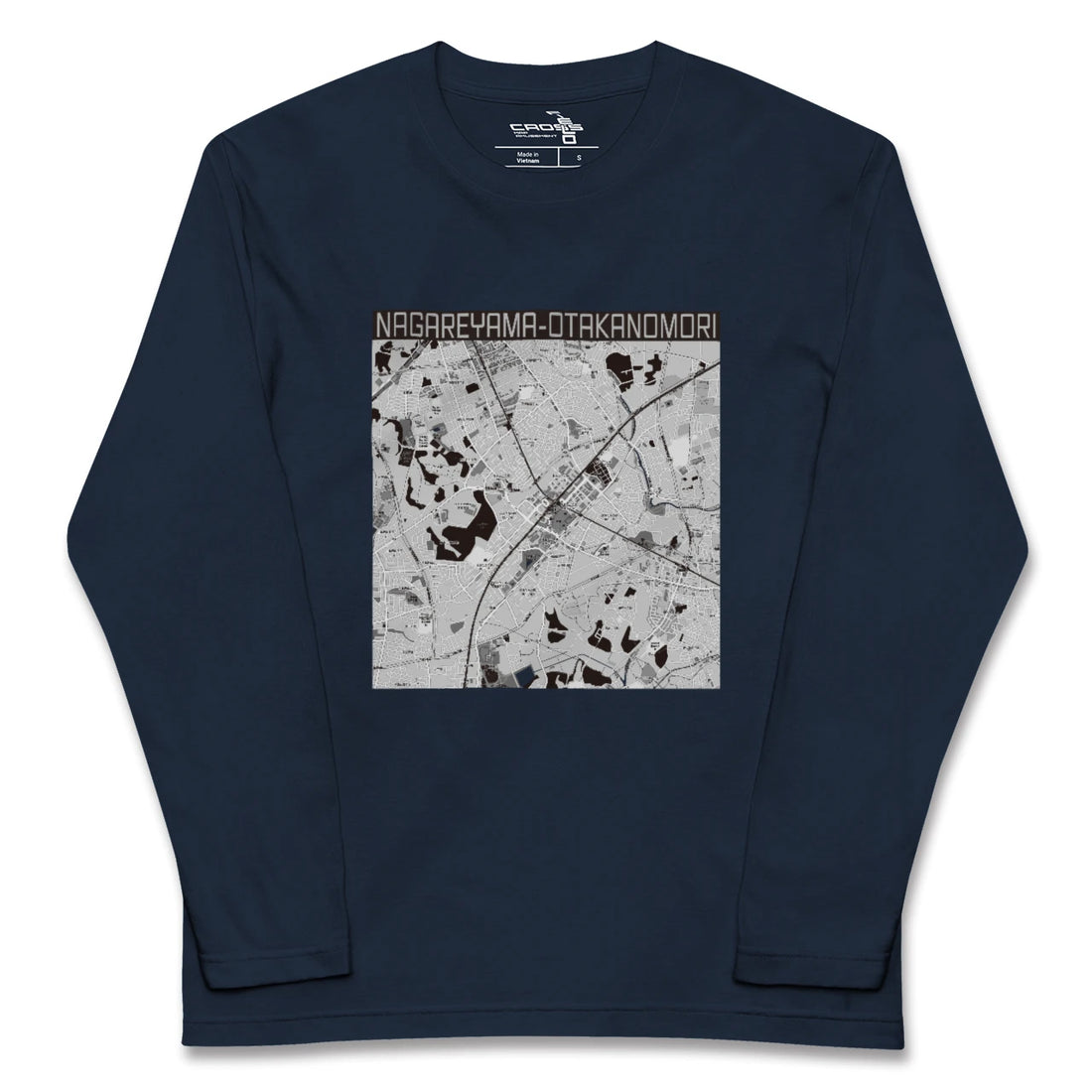 【流山おおたかの森(千葉県)】地図柄ロングスリーブTシャツ