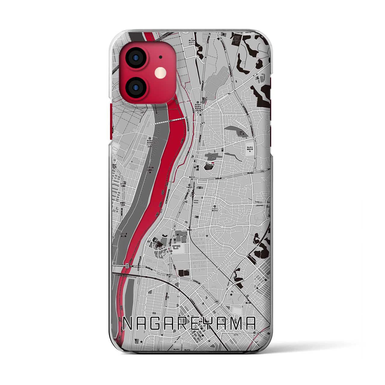 【流山(千葉県)】地図柄iPhoneケース(クリアタイプ)