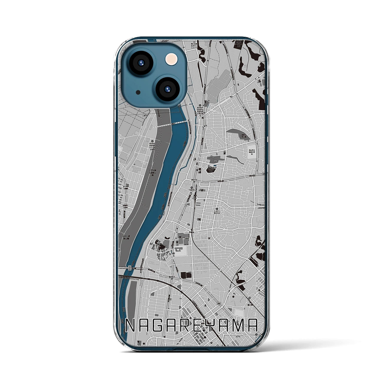 【流山(千葉県)】地図柄iPhoneケース(クリアタイプ)