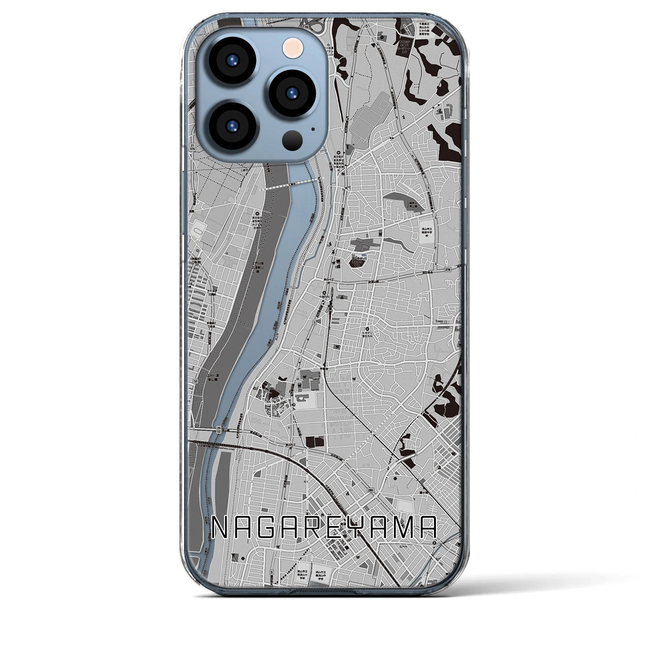 【流山(千葉県)】地図柄iPhoneケース(クリアタイプ)