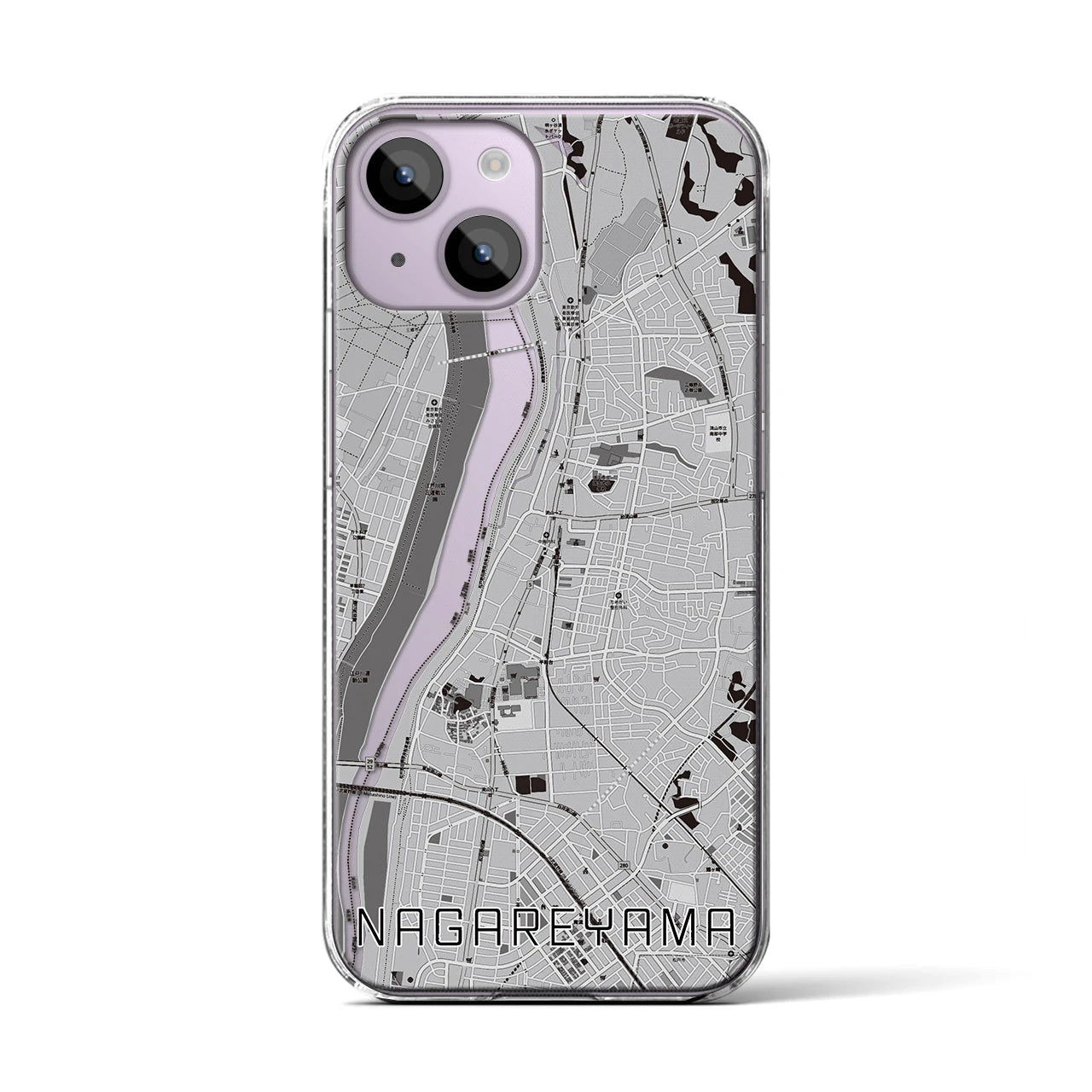 【流山(千葉県)】地図柄iPhoneケース(クリアタイプ)