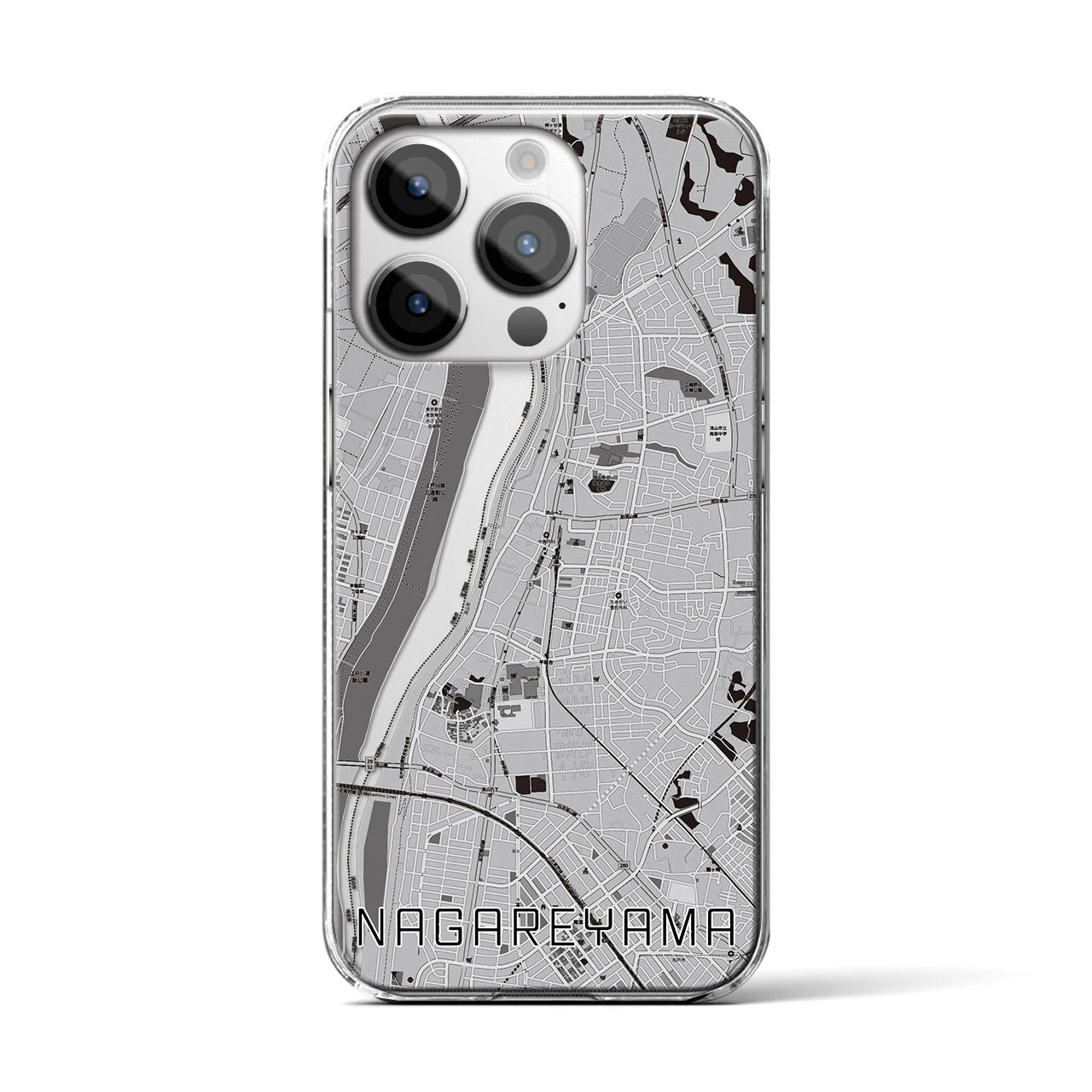 【流山(千葉県)】地図柄iPhoneケース(クリアタイプ)