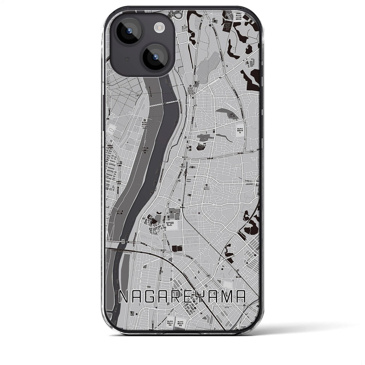 【流山(千葉県)】地図柄iPhoneケース(クリアタイプ)