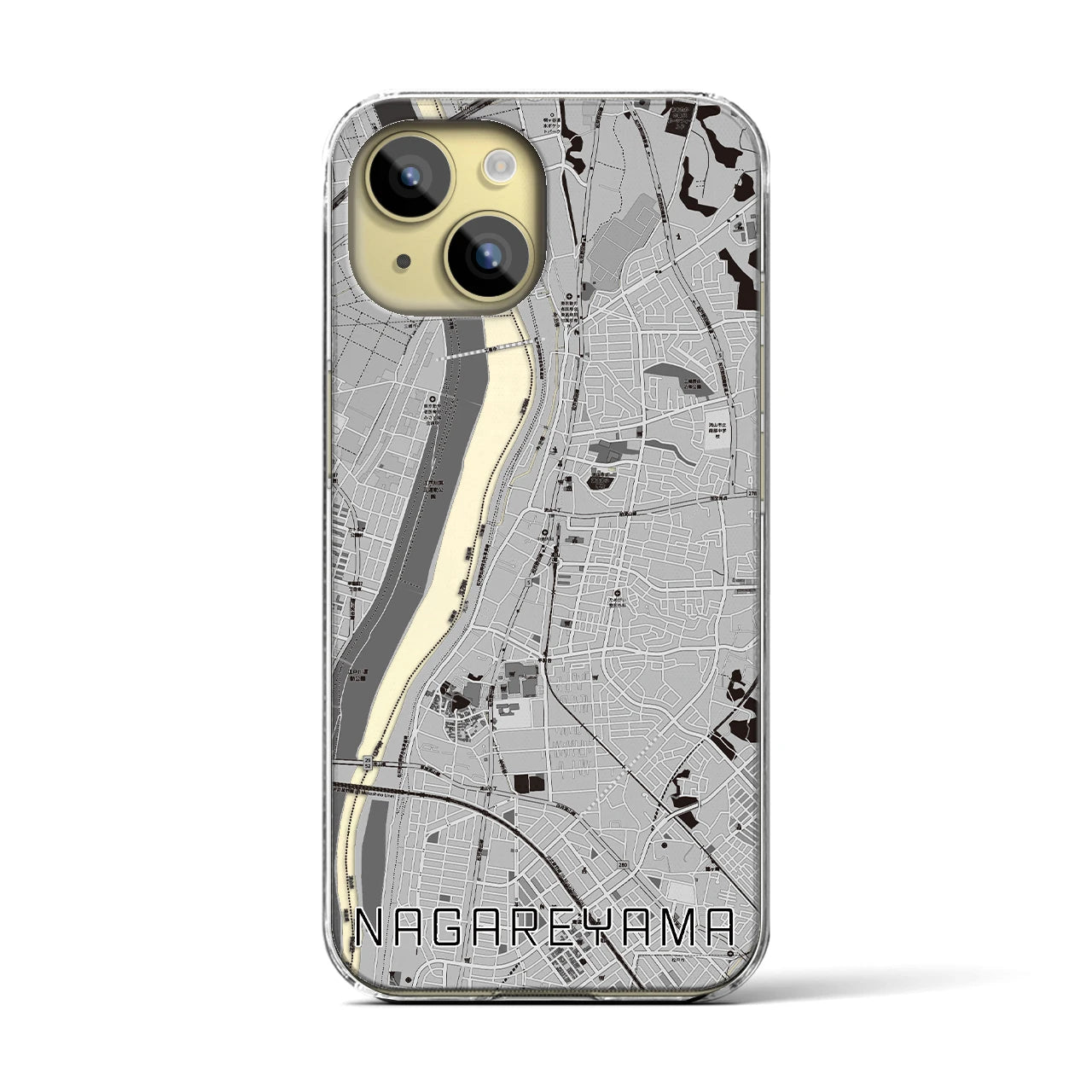 【流山(千葉県)】地図柄iPhoneケース(クリアタイプ)