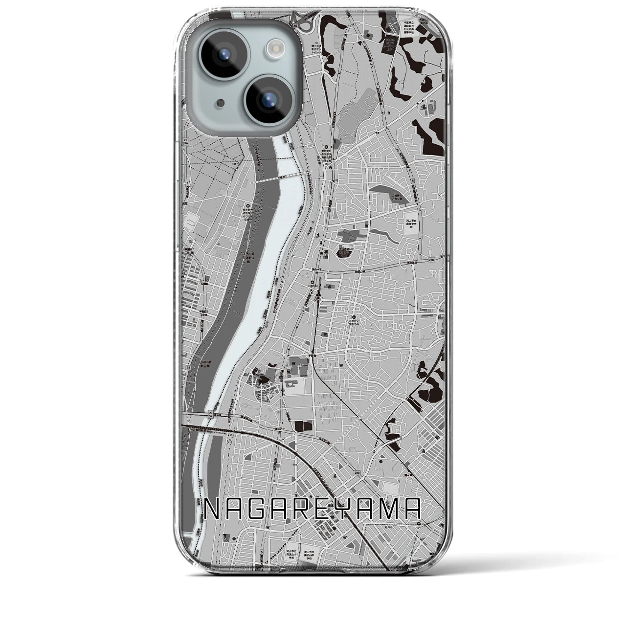 【流山(千葉県)】地図柄iPhoneケース(クリアタイプ)