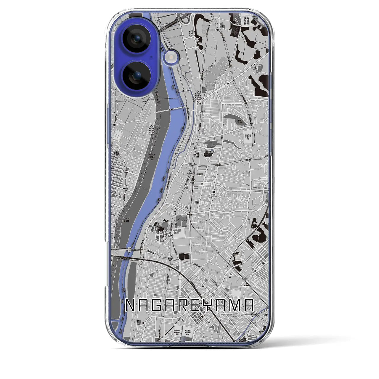 【流山(千葉県)】地図柄iPhoneケース(クリアタイプ)