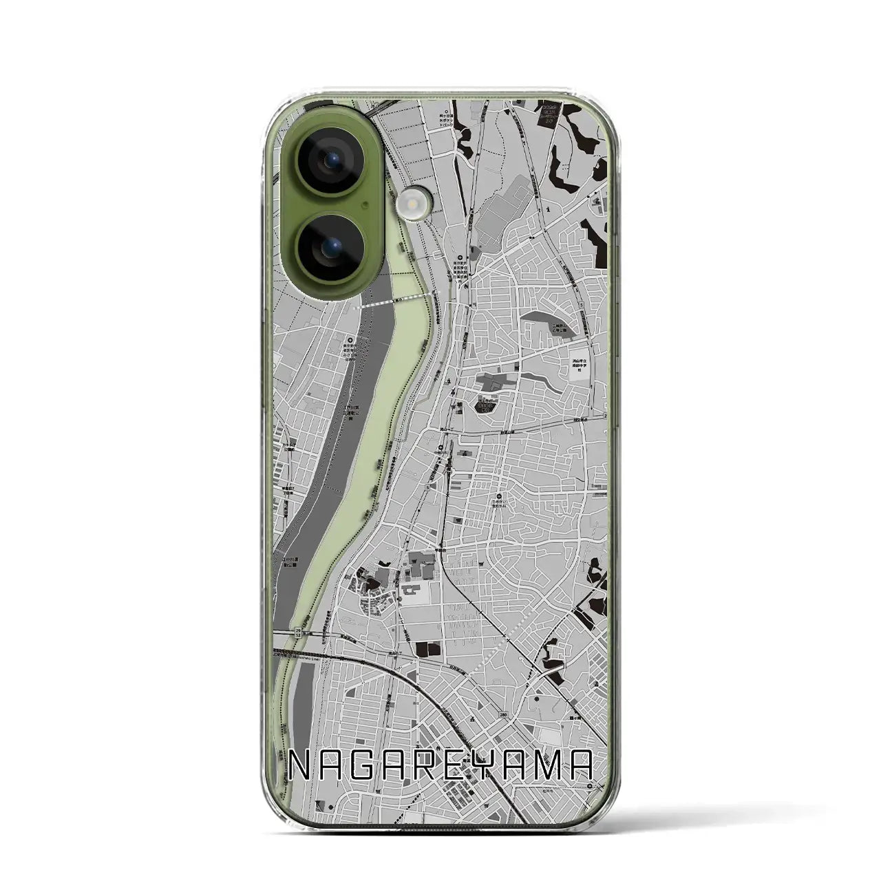 【流山(千葉県)】地図柄iPhoneケース(クリアタイプ)モノトーン・iPhone 17 Pro Max 用