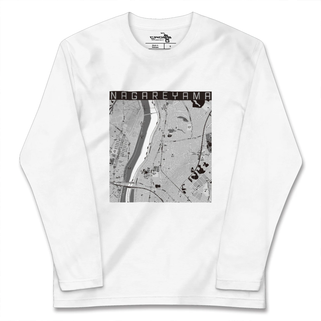 【流山(千葉県)】地図柄ロングスリーブTシャツ