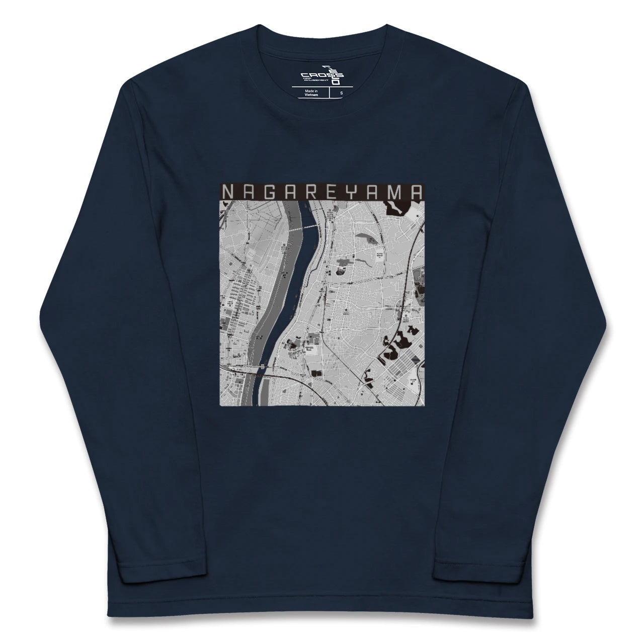 【流山(千葉県)】地図柄ロングスリーブTシャツ