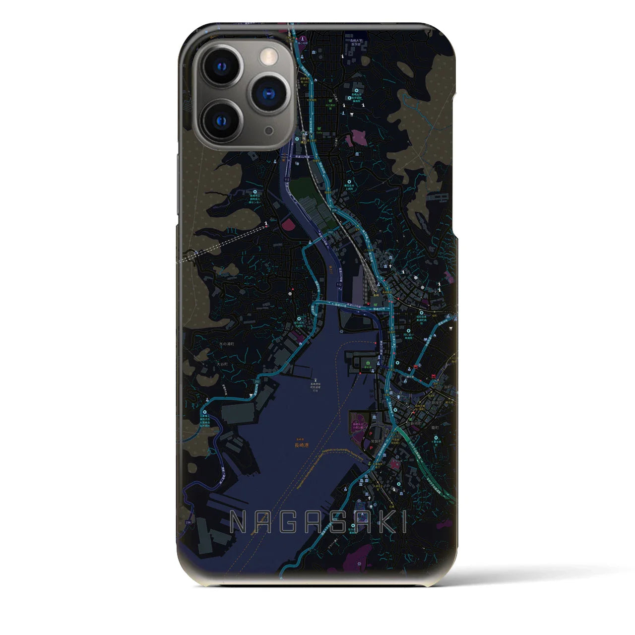 【長崎(長崎県)】地図柄iPhoneケース(バックカバータイプ)