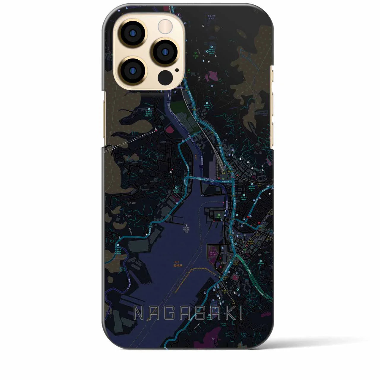 【長崎(長崎県)】地図柄iPhoneケース(バックカバータイプ)