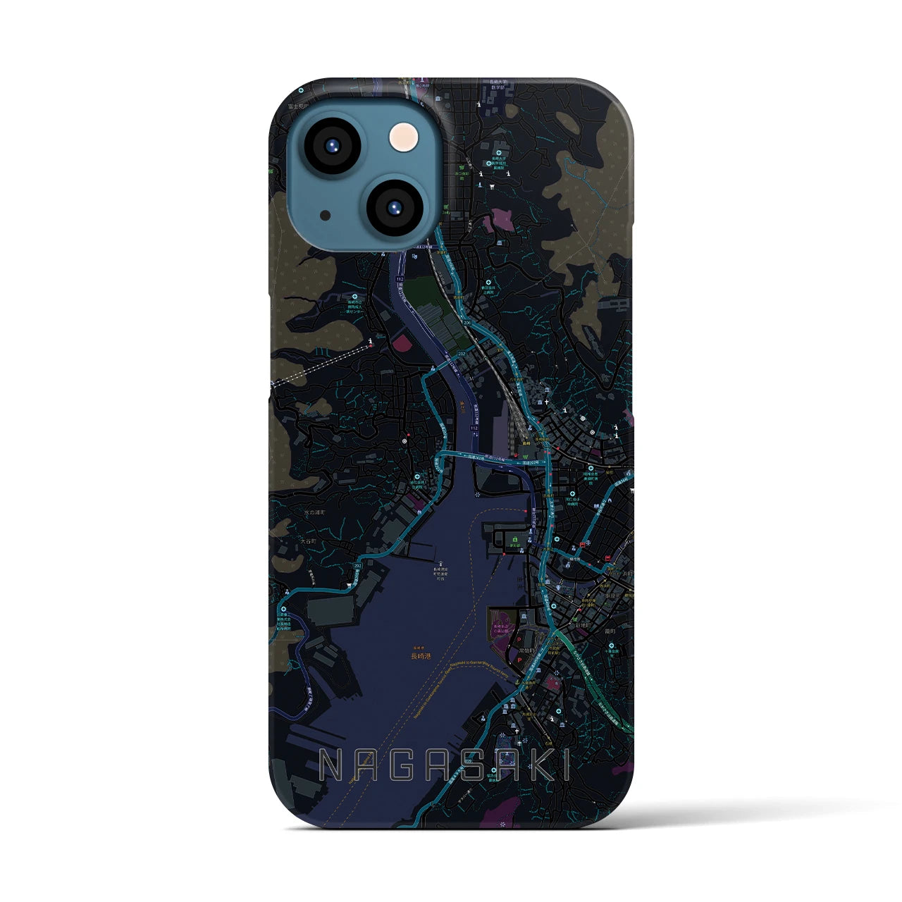 【長崎(長崎県)】地図柄iPhoneケース(バックカバータイプ)