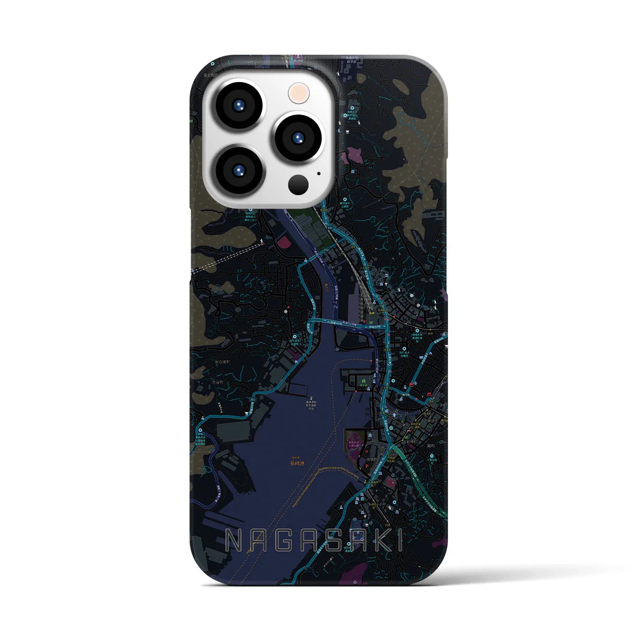 【長崎(長崎県)】地図柄iPhoneケース(バックカバータイプ)