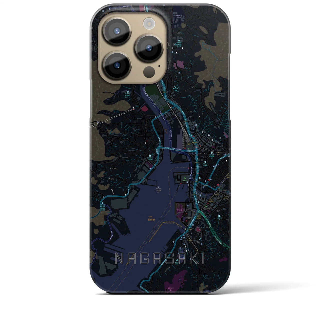 【長崎(長崎県)】地図柄iPhoneケース(バックカバータイプ)