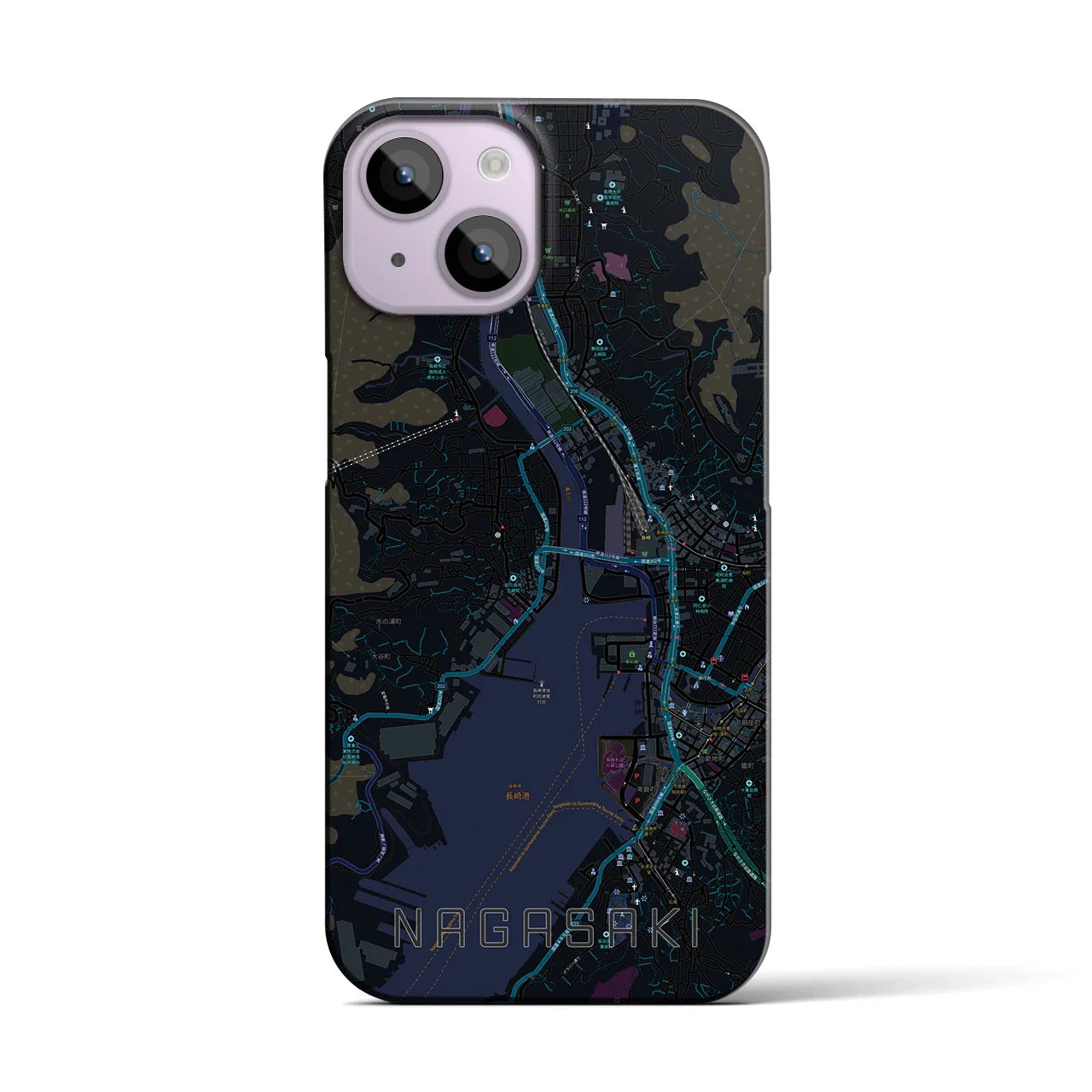 【長崎(長崎県)】地図柄iPhoneケース(バックカバータイプ)