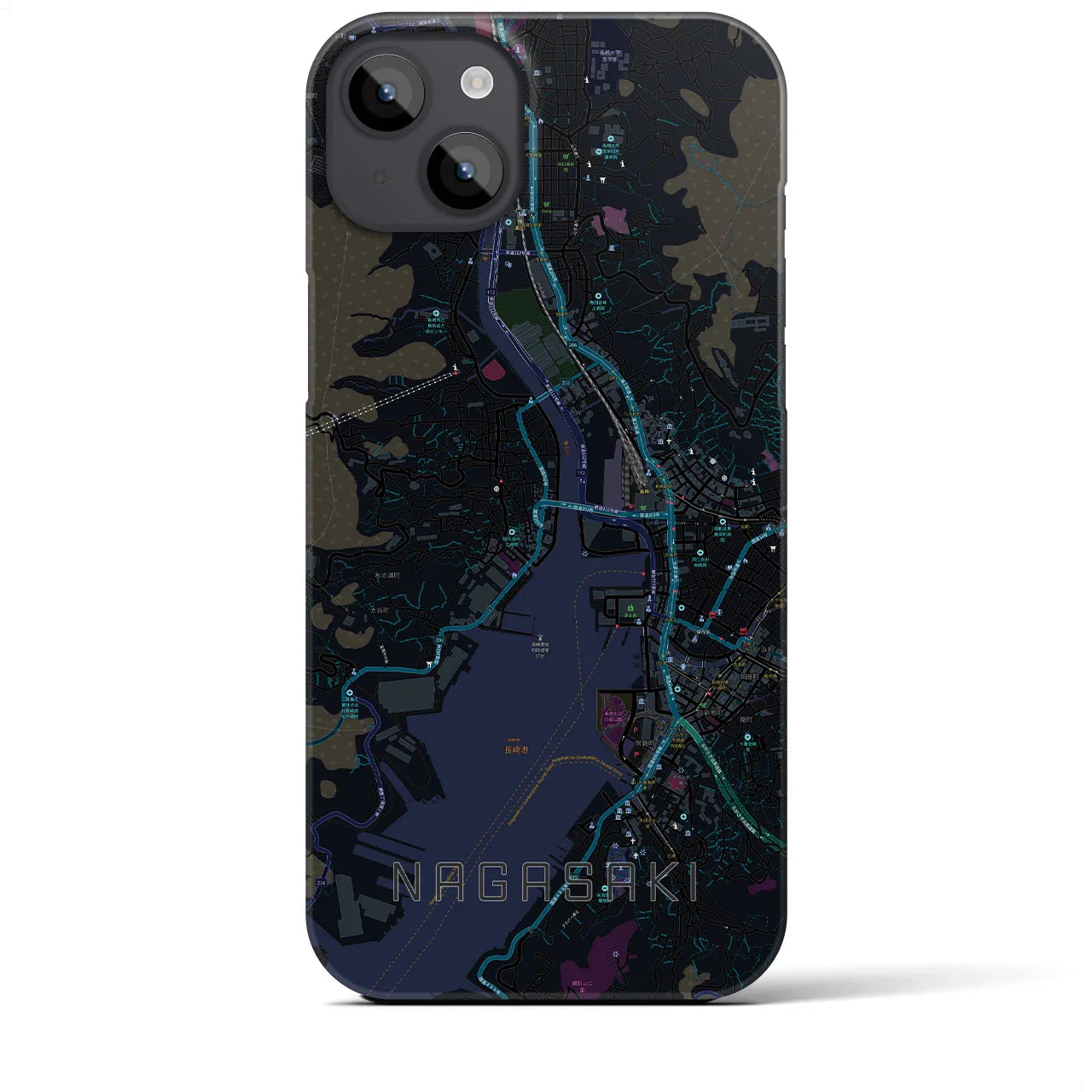 【長崎(長崎県)】地図柄iPhoneケース(バックカバータイプ)