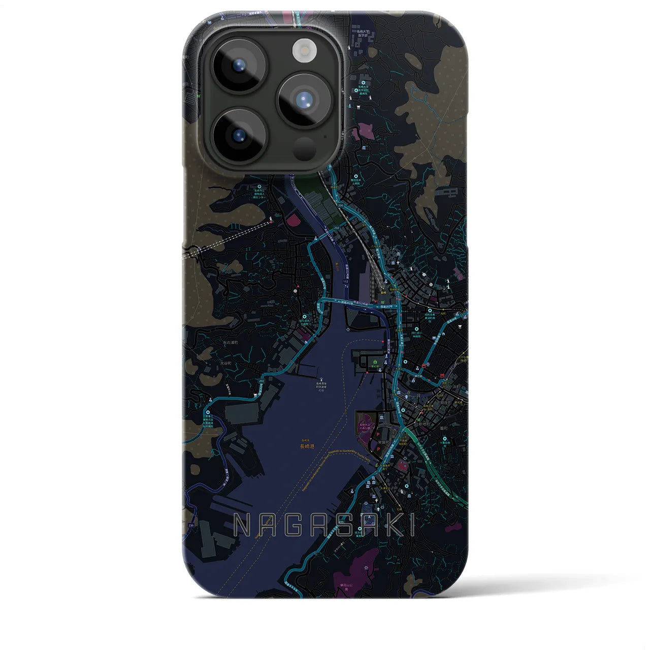 【長崎(長崎県)】地図柄iPhoneケース(バックカバータイプ)