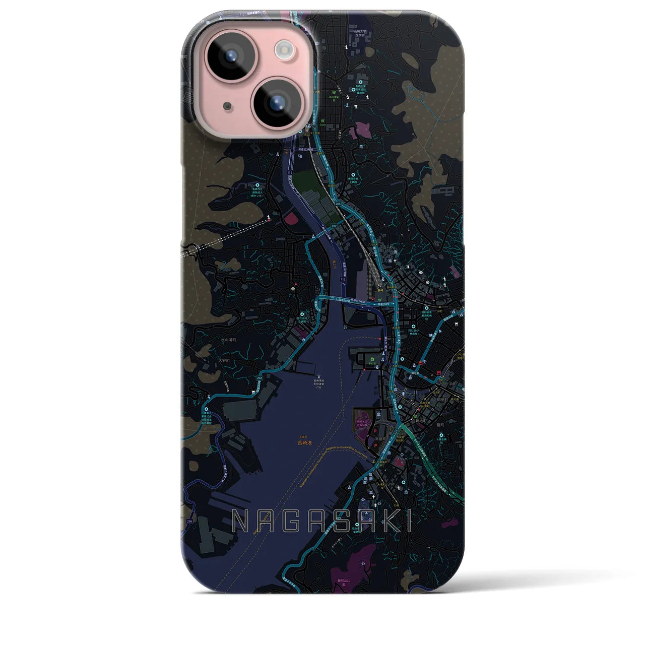 【長崎(長崎県)】地図柄iPhoneケース(バックカバータイプ)