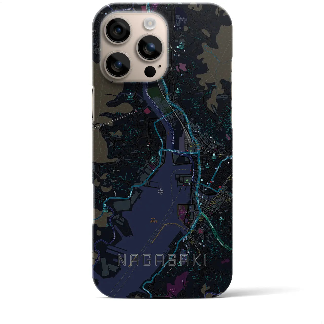 【長崎(長崎県)】地図柄iPhoneケース(バックカバータイプ)