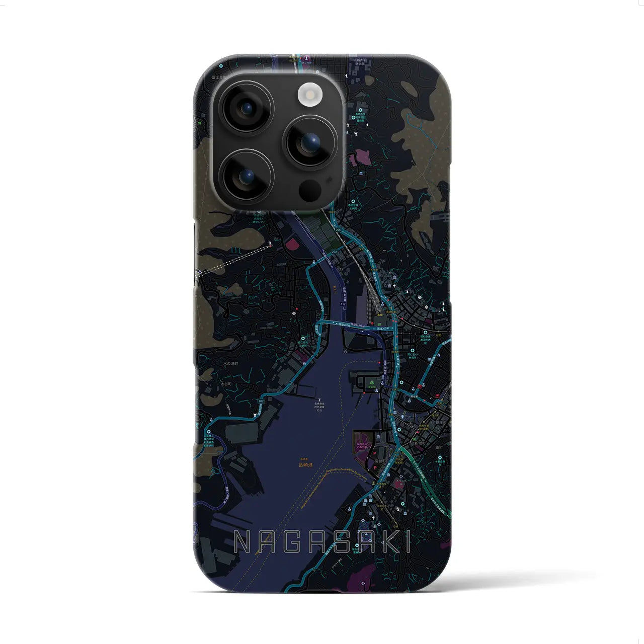 【長崎(長崎県)】地図柄iPhoneケース(バックカバータイプ)