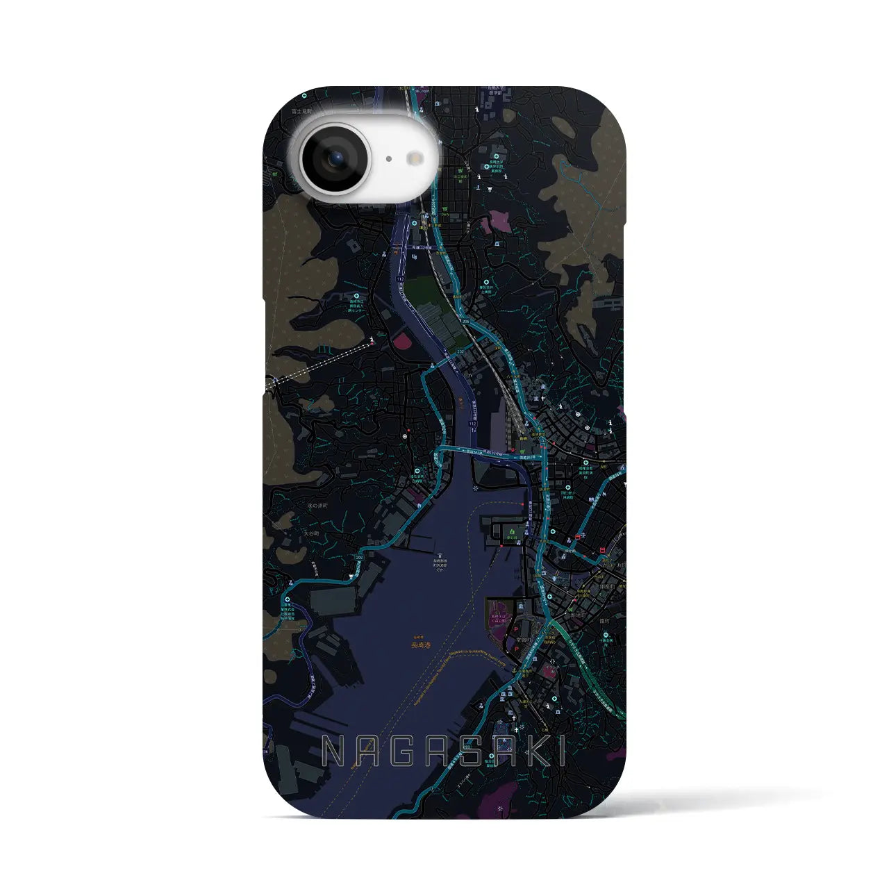 【長崎(長崎県)】地図柄iPhoneケース(バックカバータイプ)