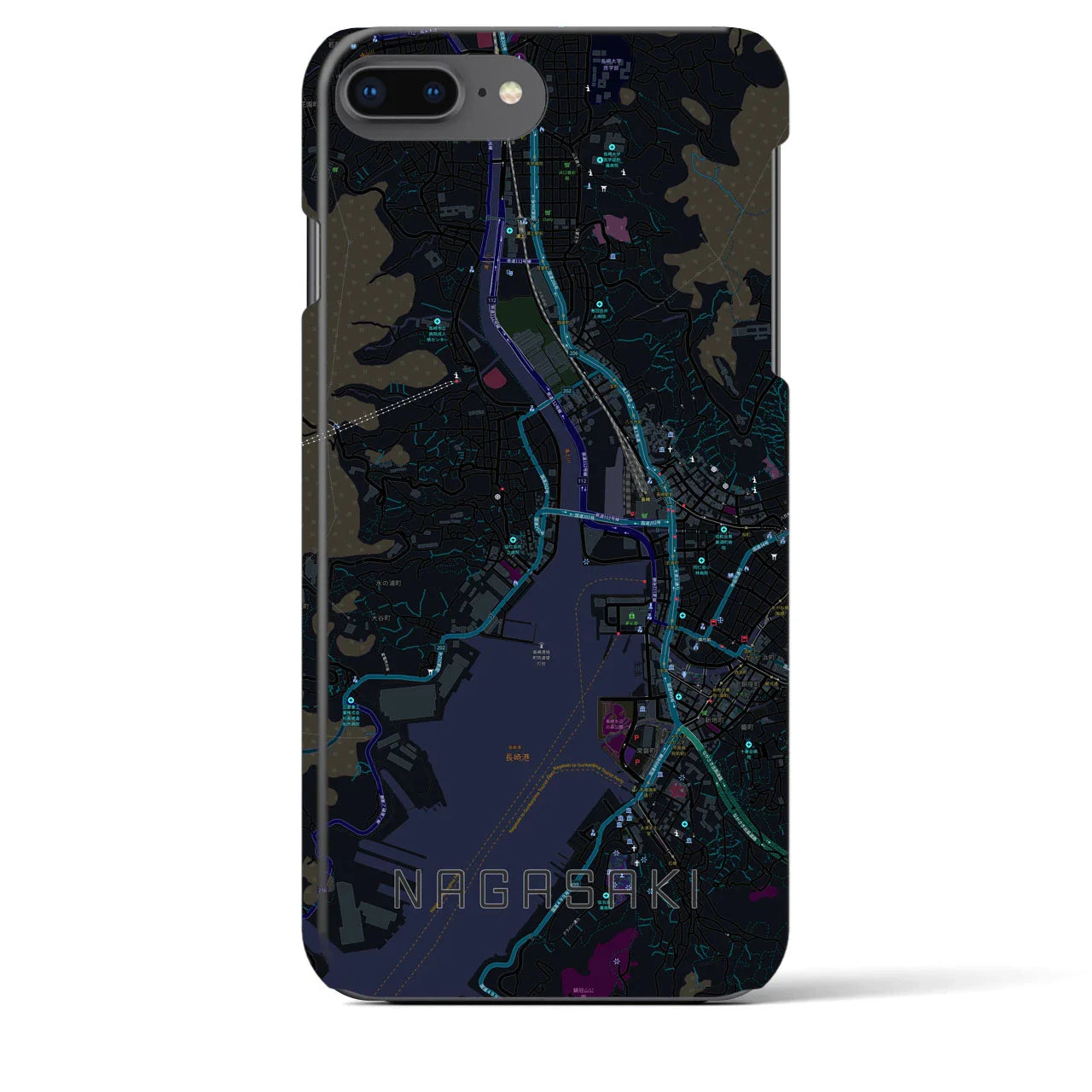 【長崎(長崎県)】地図柄iPhoneケース(バックカバータイプ)