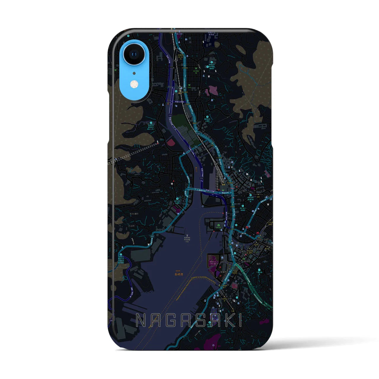 【長崎(長崎県)】地図柄iPhoneケース(バックカバータイプ)