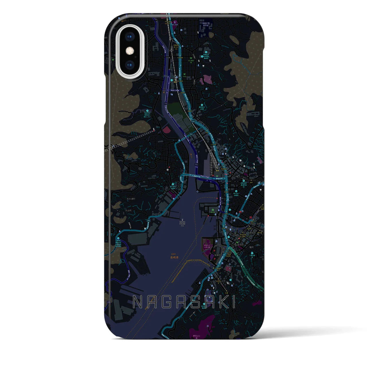 【長崎(長崎県)】地図柄iPhoneケース(バックカバータイプ)