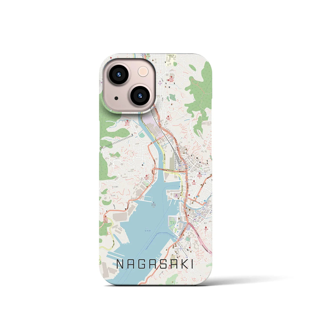 【長崎(長崎県)】地図柄iPhoneケース(バックカバータイプ)