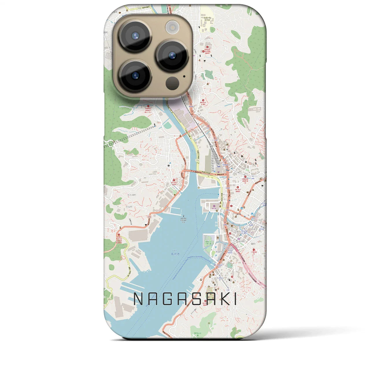 【長崎(長崎県)】地図柄iPhoneケース(バックカバータイプ)
