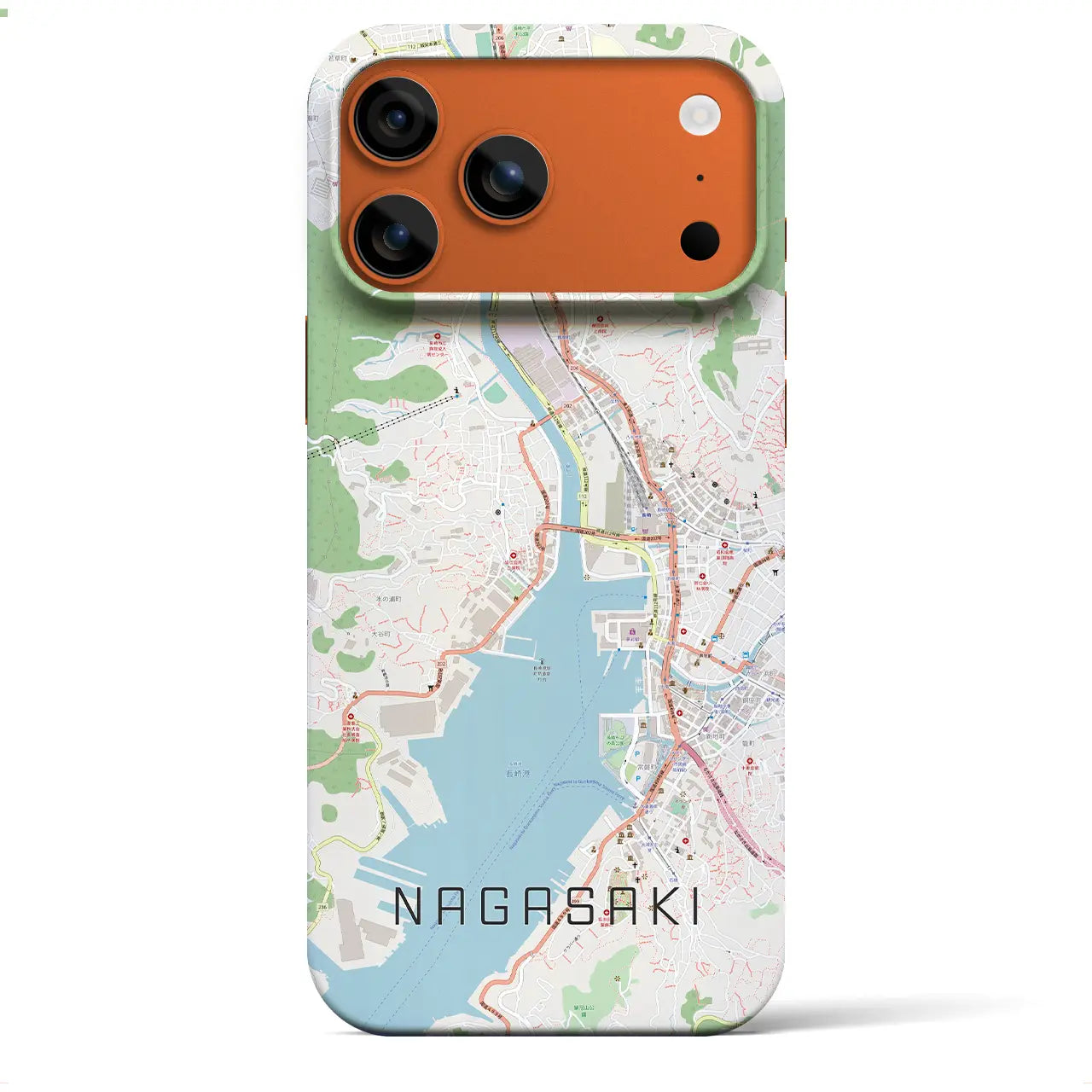 【長崎(長崎県)】地図柄iPhoneケース(バックカバータイプ)