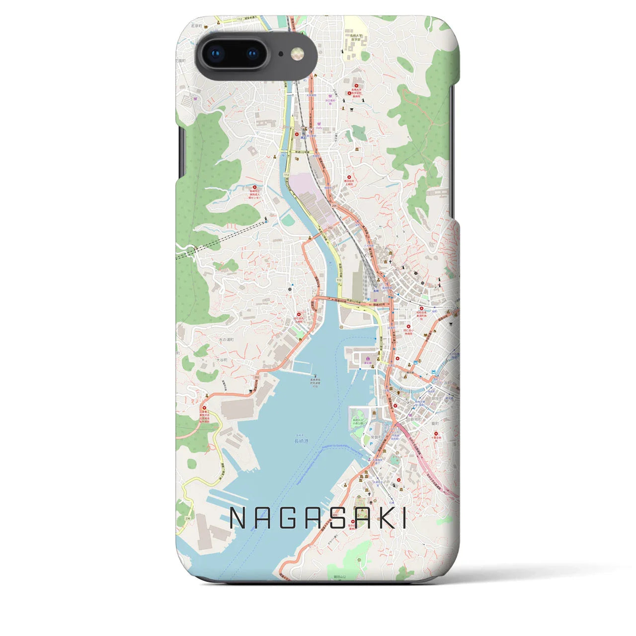 【長崎(長崎県)】地図柄iPhoneケース(バックカバータイプ)