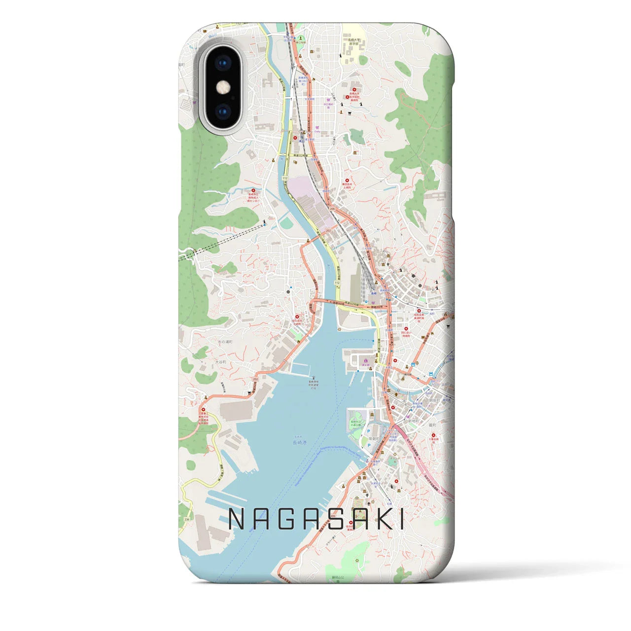 【長崎(長崎県)】地図柄iPhoneケース(バックカバータイプ)
