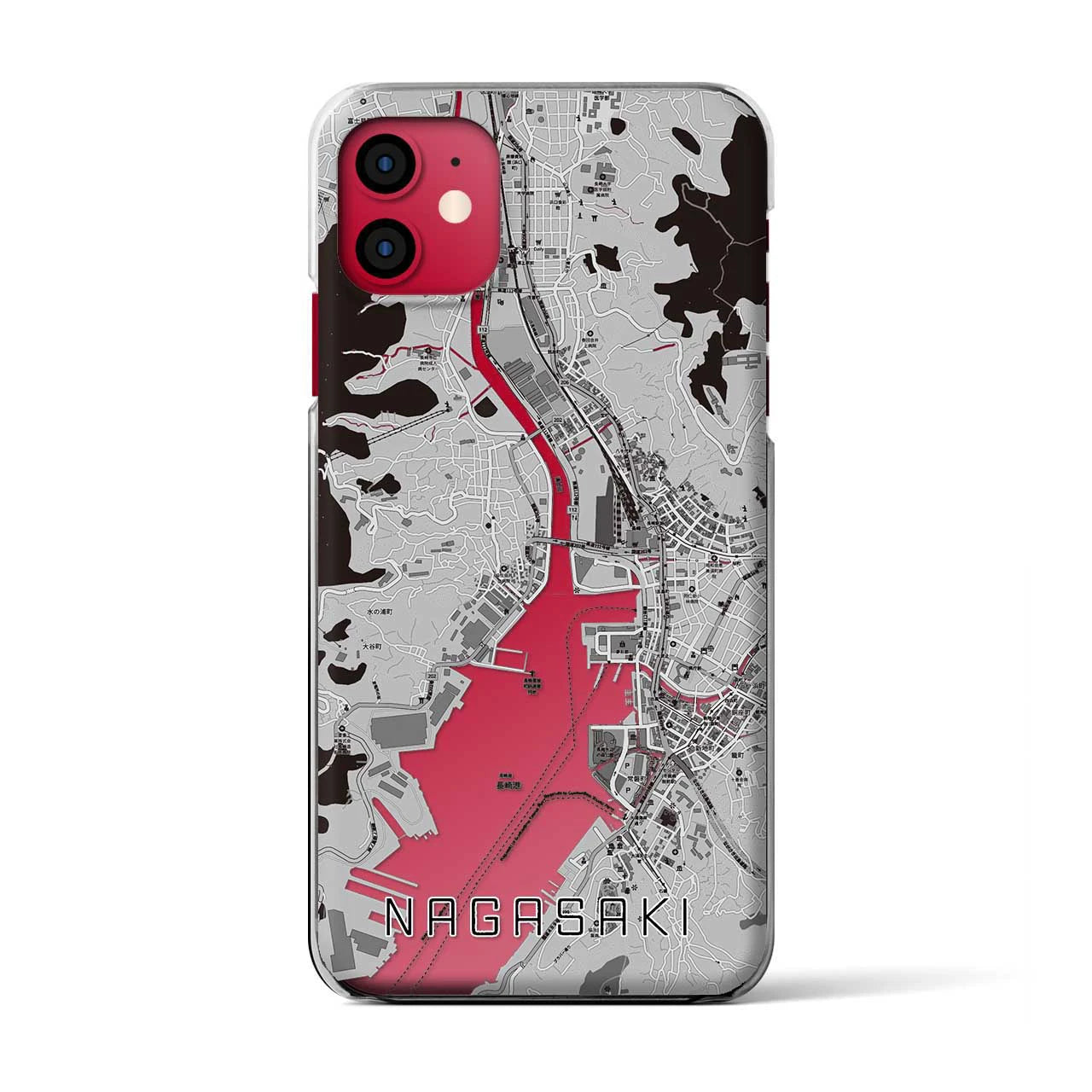 【長崎(長崎県)】地図柄iPhoneケース(クリアタイプ)