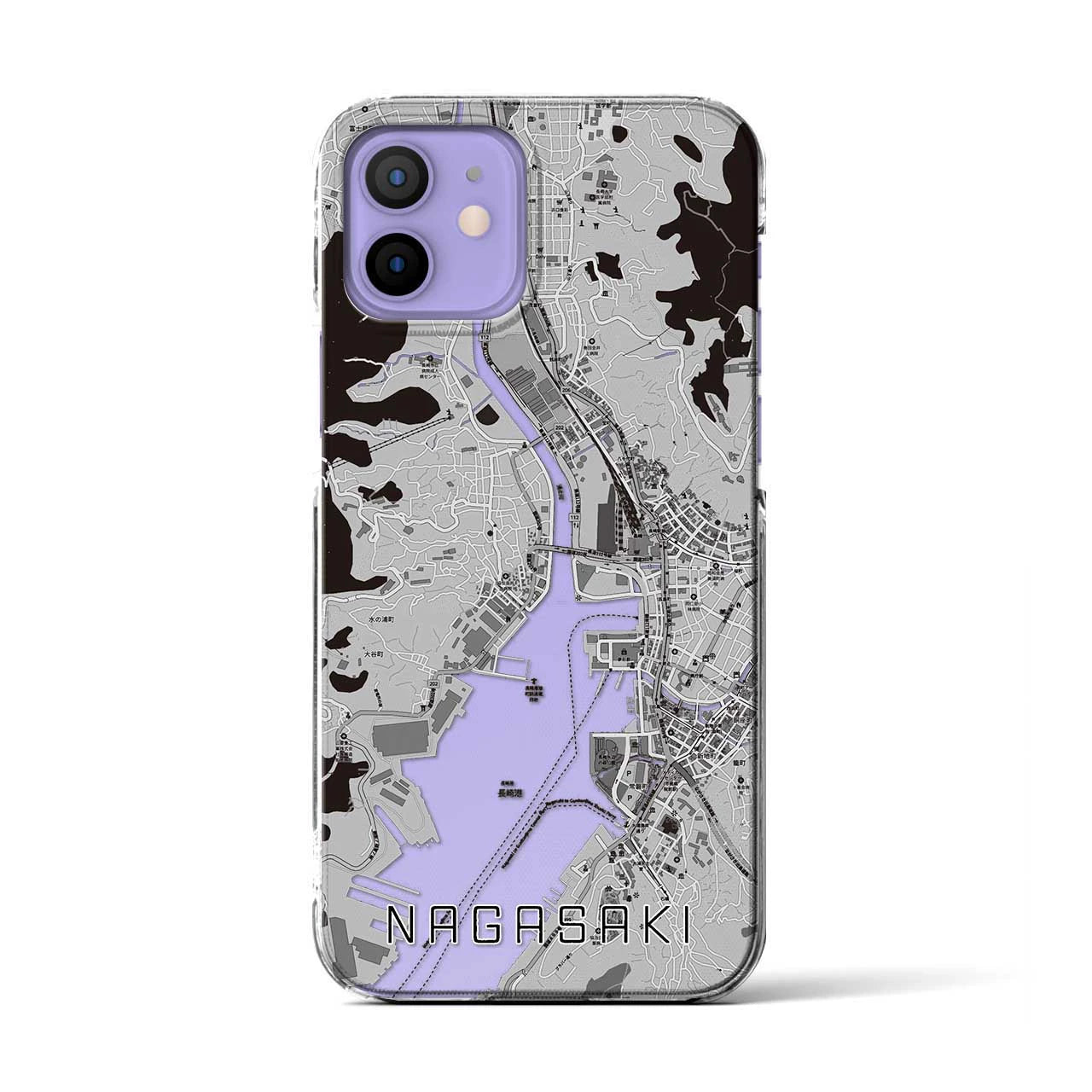 【長崎(長崎県)】地図柄iPhoneケース(クリアタイプ)