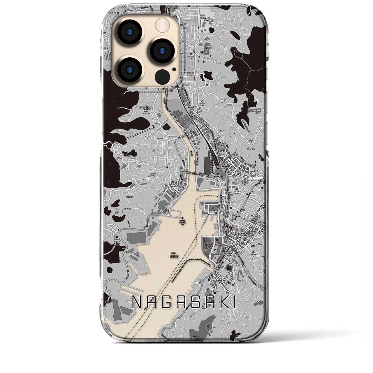 【長崎(長崎県)】地図柄iPhoneケース(クリアタイプ)