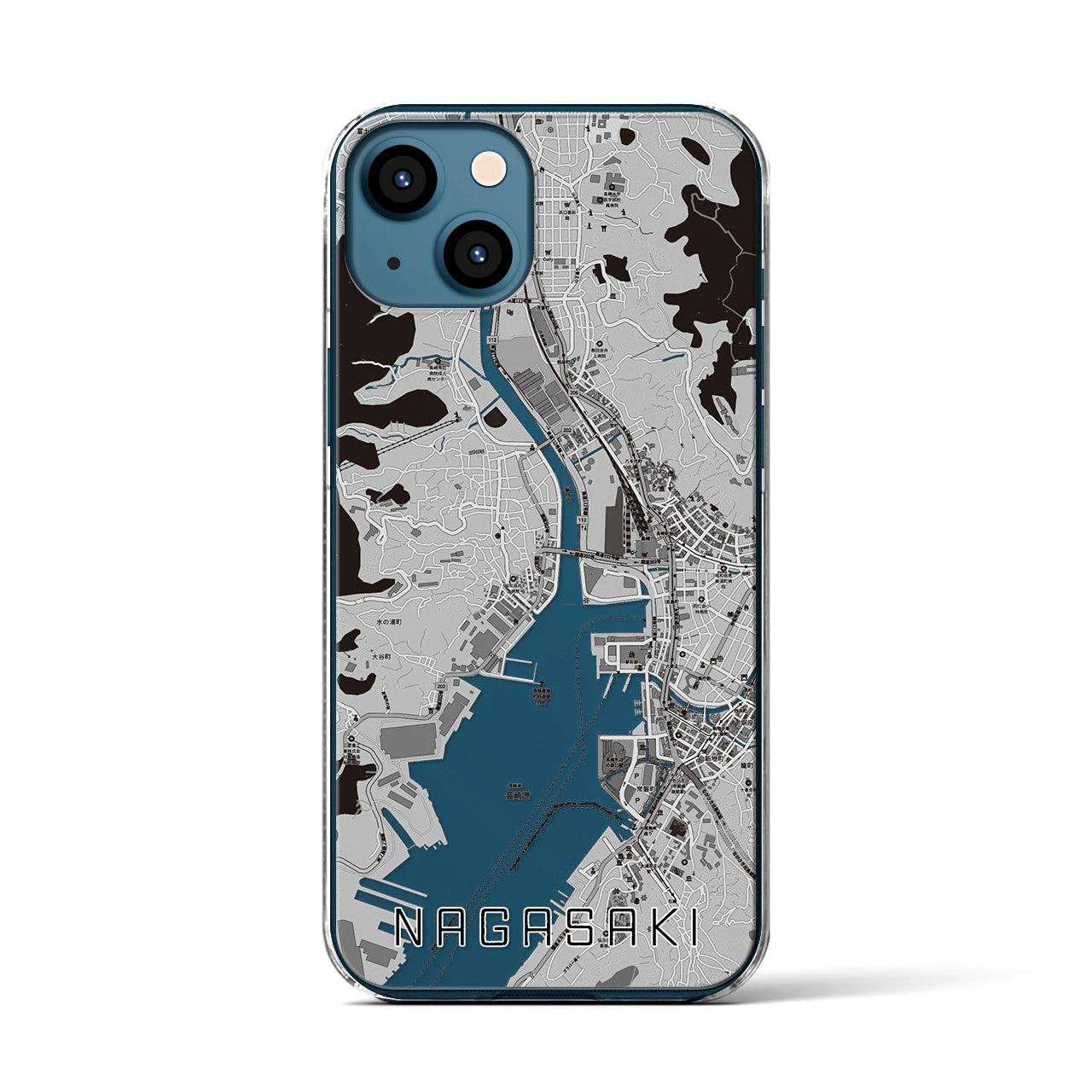 【長崎(長崎県)】地図柄iPhoneケース(クリアタイプ)