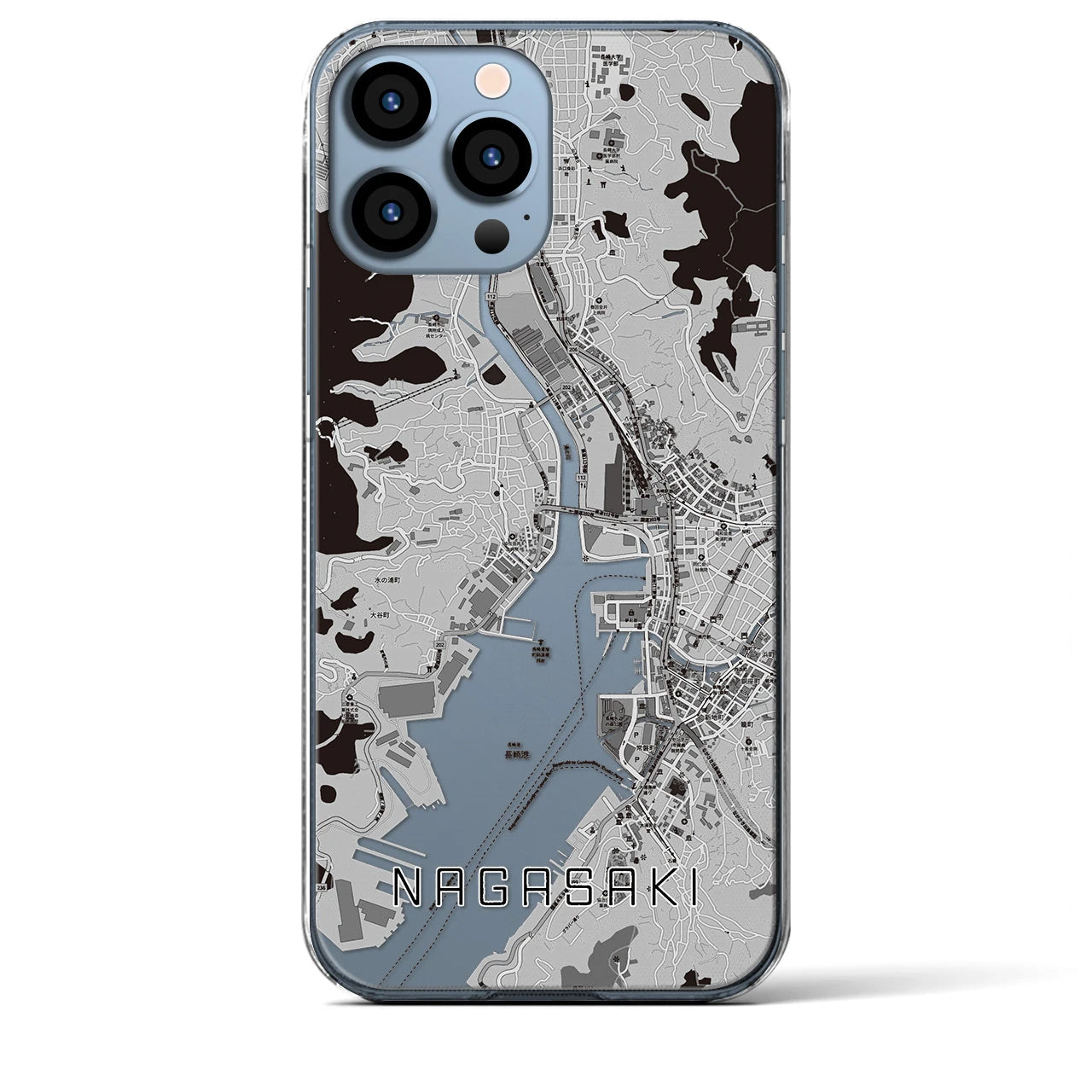 【長崎(長崎県)】地図柄iPhoneケース(クリアタイプ)