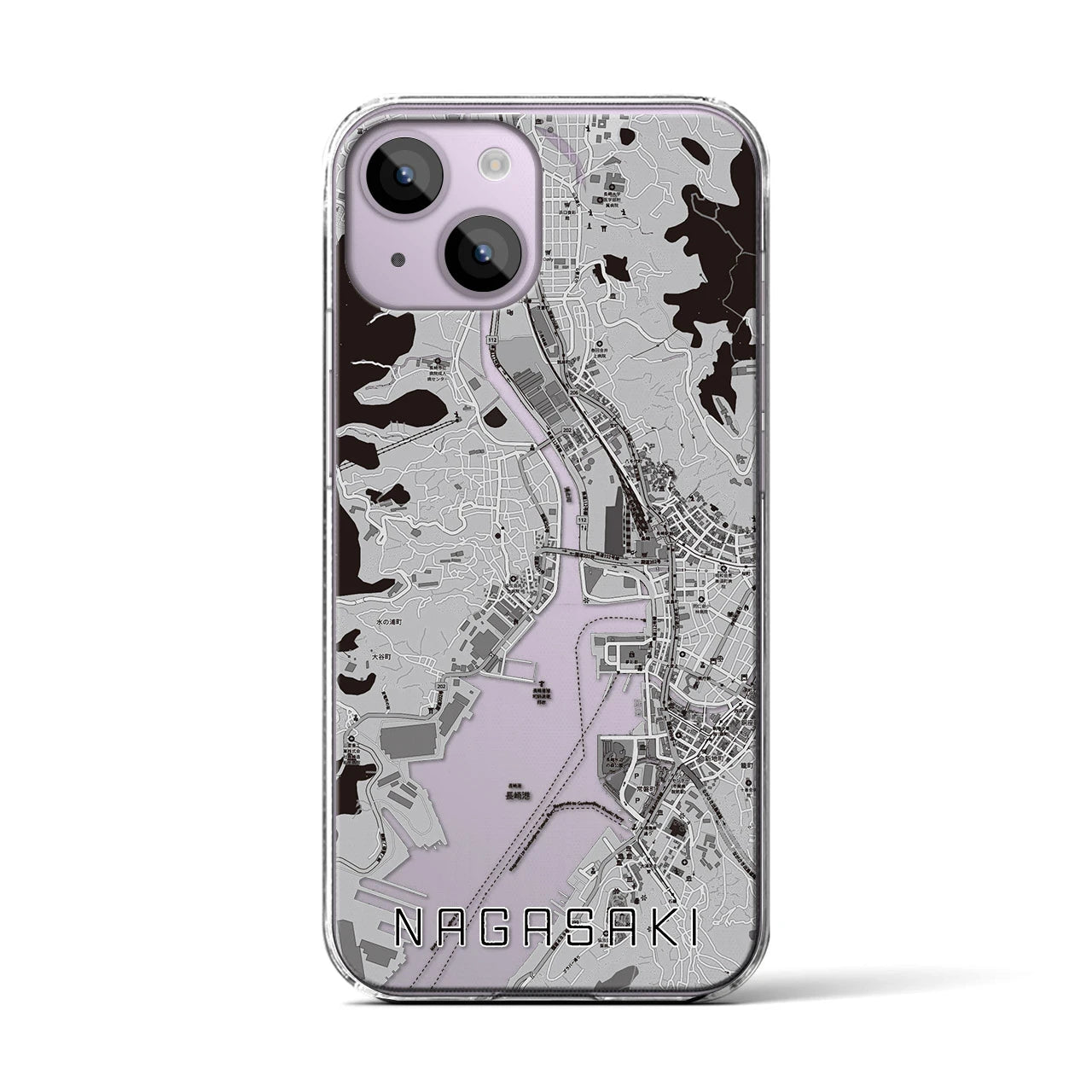 【長崎(長崎県)】地図柄iPhoneケース(クリアタイプ)