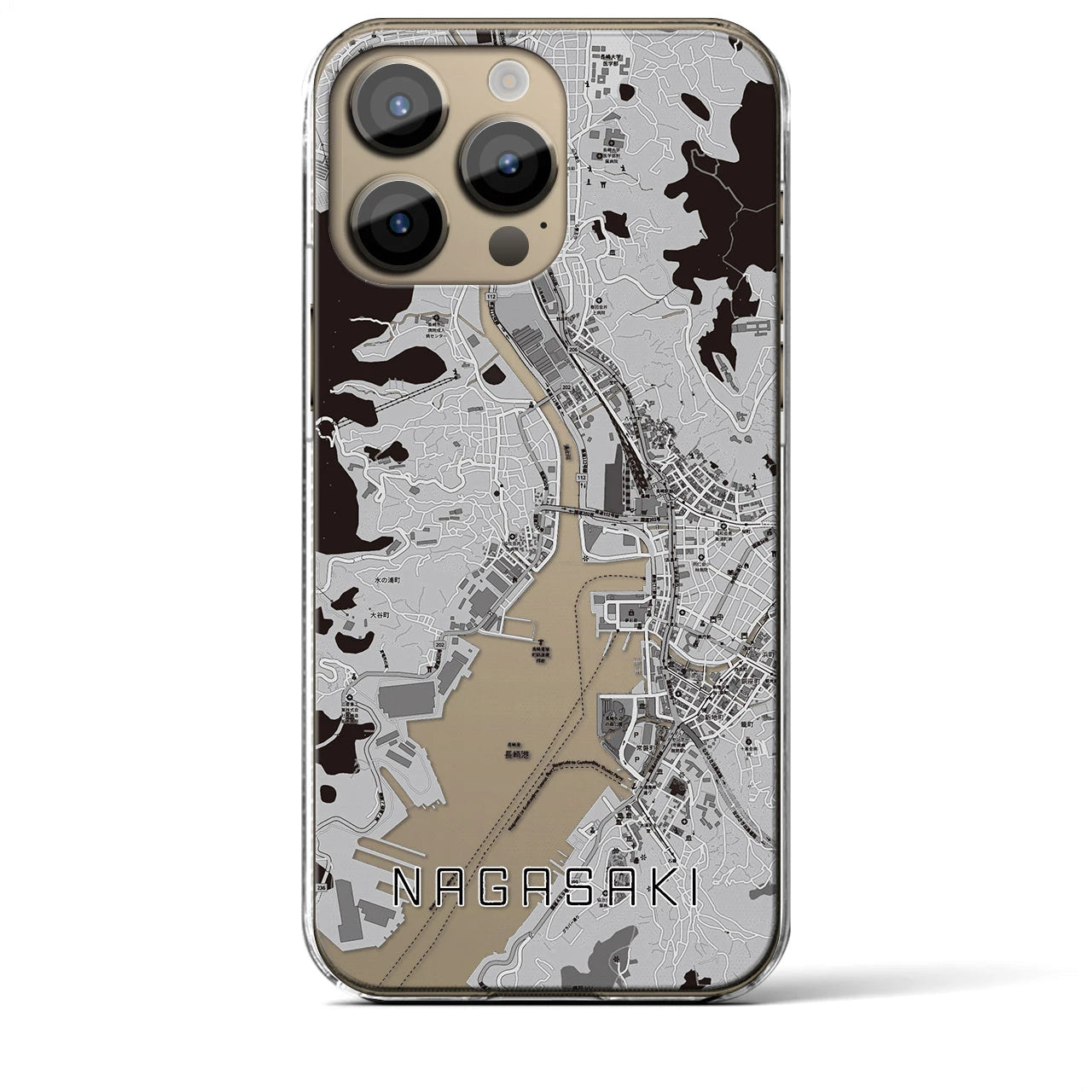 【長崎(長崎県)】地図柄iPhoneケース(クリアタイプ)