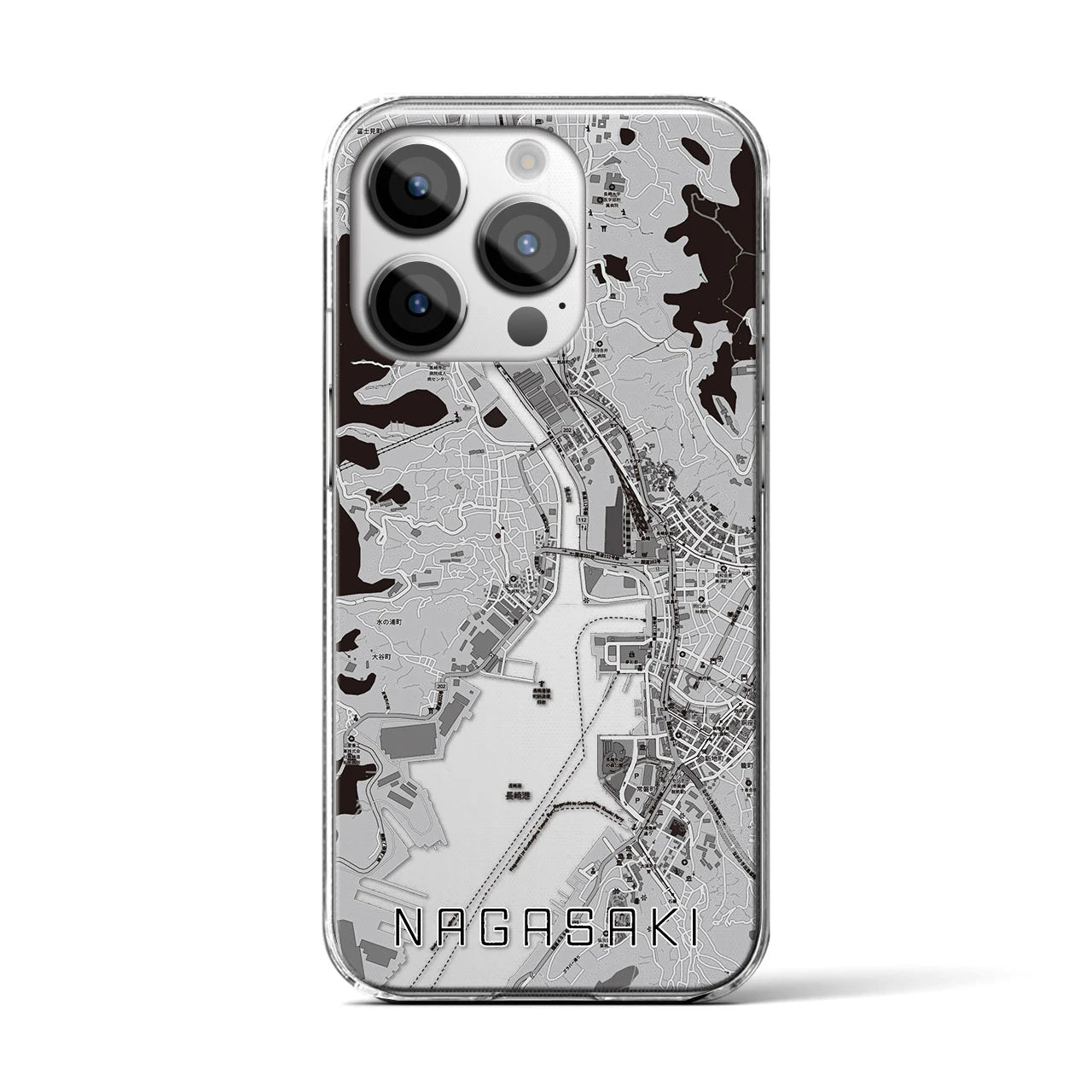 【長崎(長崎県)】地図柄iPhoneケース(クリアタイプ)
