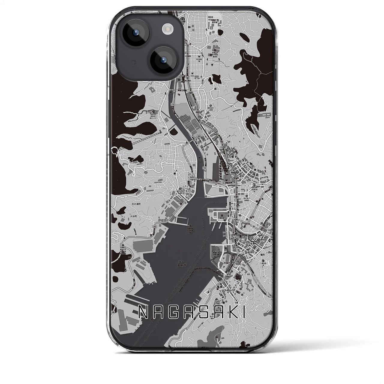 【長崎(長崎県)】地図柄iPhoneケース(クリアタイプ)