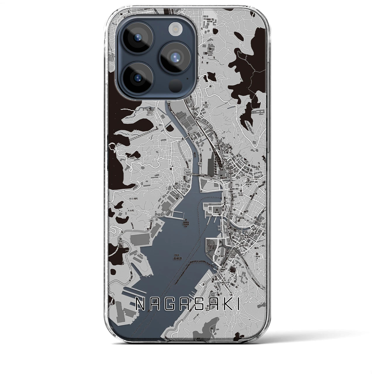【長崎(長崎県)】地図柄iPhoneケース(クリアタイプ)