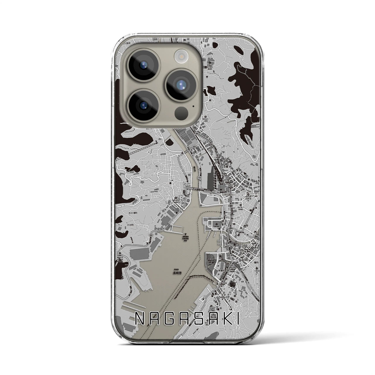 【長崎(長崎県)】地図柄iPhoneケース(クリアタイプ)