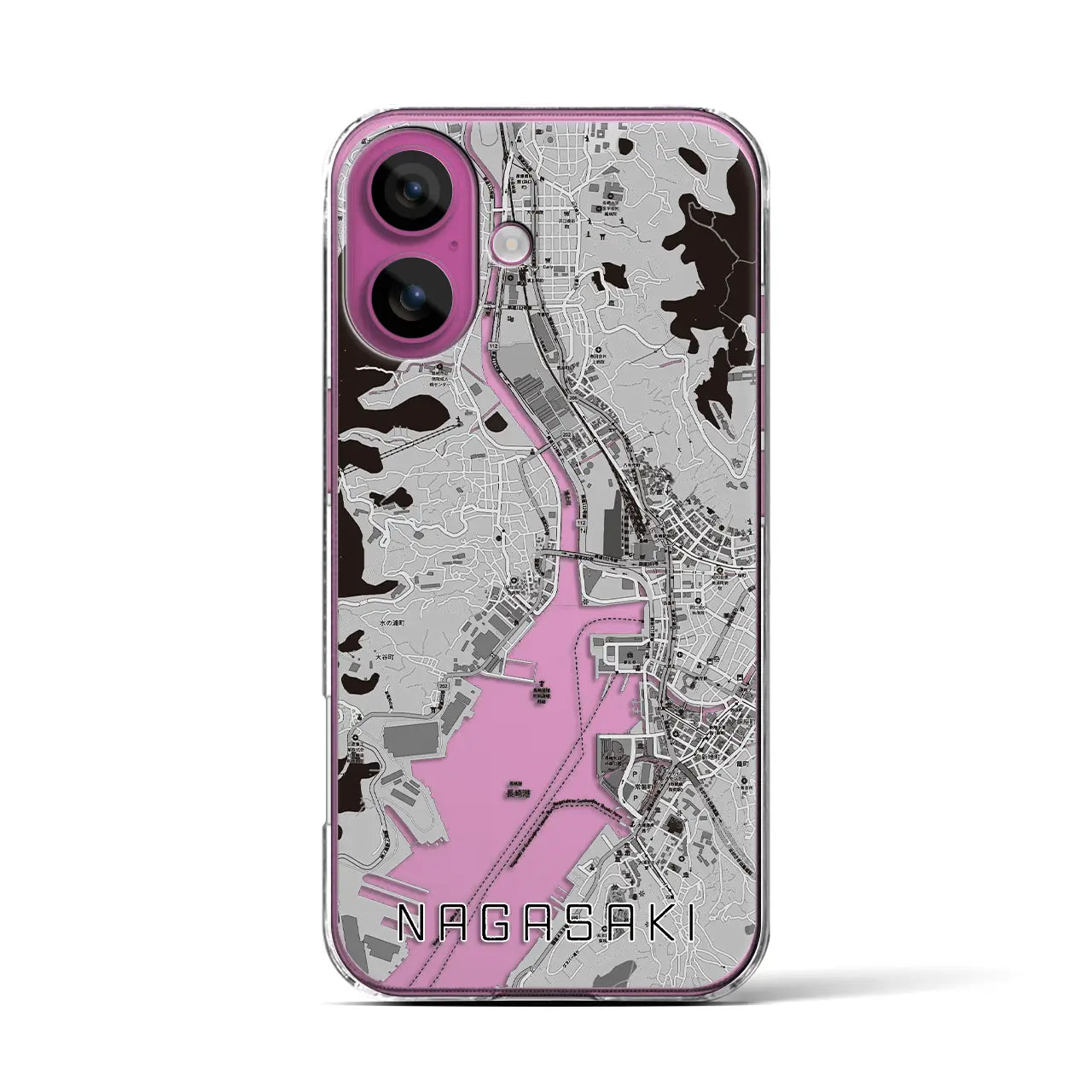 【長崎(長崎県)】地図柄iPhoneケース(クリアタイプ)