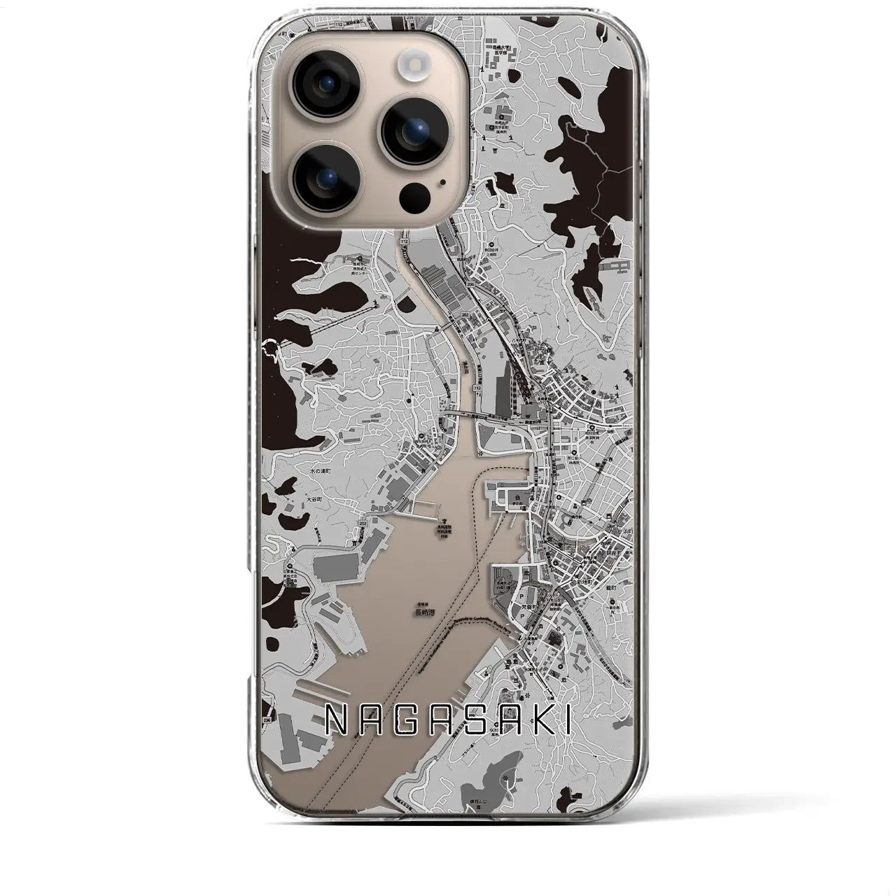 【長崎(長崎県)】地図柄iPhoneケース(クリアタイプ)